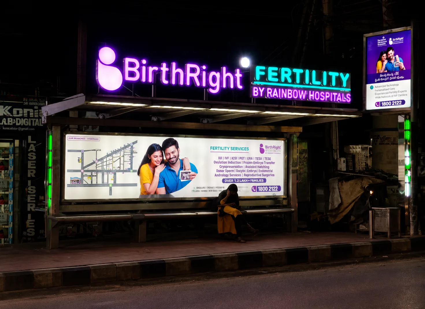 Advertising at a bus stand